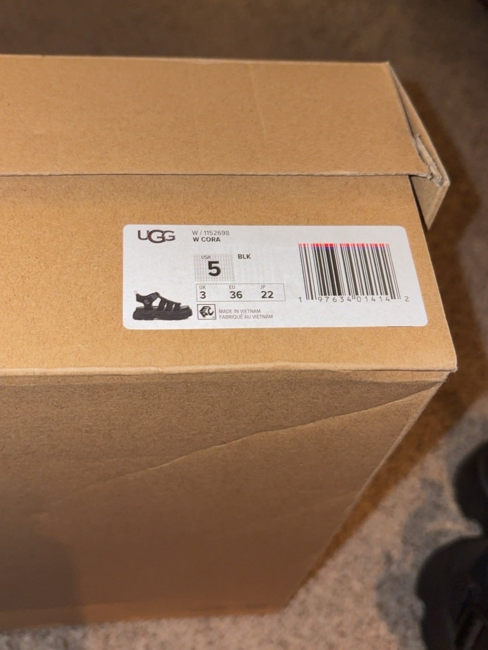 UGG Black Chunky Lug Sole Platform Sandals - Picture 2 of 5